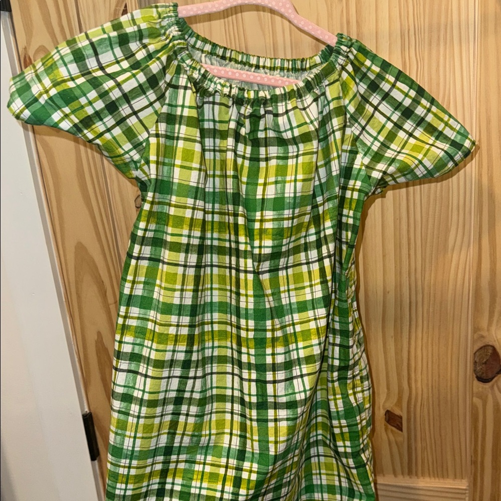 Green and Yellow Plaid Dress